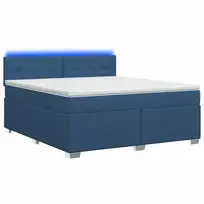 Lova su čiužiniu ir LED apšvietimu Mėlyna 160 x 200 cm Audinys
