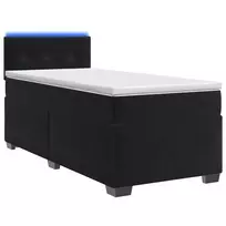Lova su čiužiniu ir LED apšvietimu Juoda 80 x 200 cm Aksomas