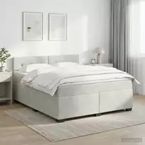 Lova su čiužiniu ir LED apšvietimu Šviesiai pilka 140 x 200 cm