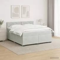 Lova su čiužiniu ir LED apšvietimu Šviesiai pilka 140 x 200 cm
