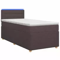 Spyruoklinė lova su čiužiniu Tamsiai rudas 80 x 200 cm Audinys