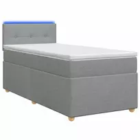 Lova su čiužiniu ir LED apšvietimu Šviesiai pilka 90 x 190 cm