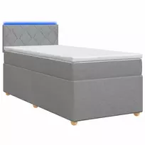 Lova su čiužiniu ir LED apšvietimu Šviesiai pilka 90 x 190 cm