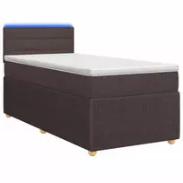 Spyruoklinė lova su čiužiniu Tamsiai rudas 80 x 200 cm Audinys