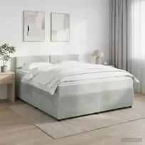 Spyruoklinė lova su čiužiniu Šviesiai pilka 160 x 200 cm