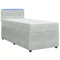 Lova su čiužiniu ir LED apšvietimu Šviesiai pilka 90 x 190 cm
