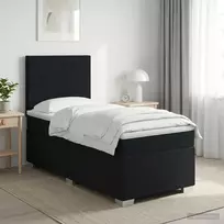Spyruoklinė lova su čiužiniu Juoda 80 x 200 cm Audinys