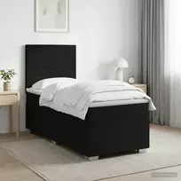 Spyruoklinė lova su čiužiniu Juoda 80 x 200 cm Audinys