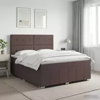 Spyruoklinė lova su čiužiniu Tamsiai rudas 140 x 200 cm Audinys