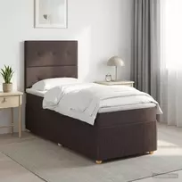 Spyruoklinė lova su čiužiniu Tamsiai rudas 80 x 200 cm Audinys