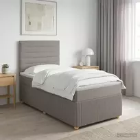 Spyruoklinė lova su čiužiniu Taupe 90 x 190 cm Audinys
