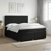 Spyruoklinė lova su čiužiniu Juoda 140 x 200 cm Audinys