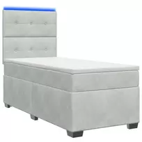 Lova su čiužiniu ir LED apšvietimu Šviesiai pilka 90 x 190 cm