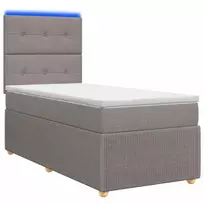 LED lovos čiužinys su LED apšvietimu Taupe 90 x 200 cm Audinys