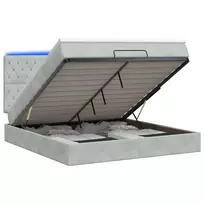 Otmana lova su matracsu ir LED Šviesiai pilka 140 x 190 cm