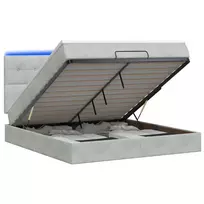 Otmana lova su matracsu ir LED Šviesiai pilka 140 x 190 cm