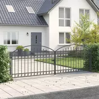 Tvora vartai ASSEN 401 x 175,5 cm Plienas Pilka Užrakintas