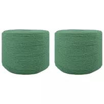 Medvilniniai siūlai 2 vnt. 2 mm 100 m Žalia 100% Medvilnė