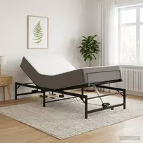 Elektrinis reguliuojamas lovos rėmas Juoda 90 x 200 cm Plienas