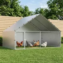 Vištų coop su stogu Sidabrinė 300 x 200 x 190 cm