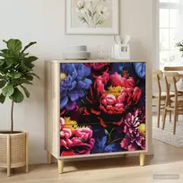 Ištraukalas spinta KIEL Tamsus bijūnų raštas 66 x 36,5 x 75 cm