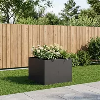 Sodo vazonas Juoda 80 x 80 x 60 cm Šaltai valcuotas plienas