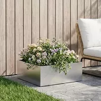 Sodo vazonas Sidabrinė 40 x 40 x 20 cm Nerūdijantis plienas