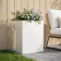 Sodo vazonas Balta 40 x 20 x 40 cm Šaltai valcuotas plienas