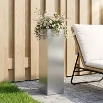 Sodo vazonas Sidabrinė 20 x 20 x 75 cm Galvanizuotas plienas