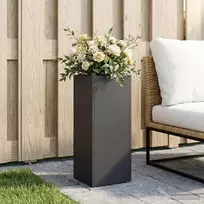 Sodo vazonas Juoda 20 x 20 x 50 cm Šaltai valcuotas plienas