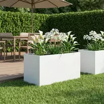 Sodo vazonas Balta 80 x 50 x 50 cm Šaltai valcuotas plienas