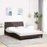 Lovos rėmas be čiužinio, Hanko, tamsiai rudas, 140x200cm, audinys
