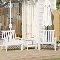 Garden Adirondack kėdės 2 vnt Baltos medžio masyvo pušies