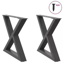 Kavos staliuko kojos, 2 vnt., antracito spalvos, 50x(42-43,3) cm, plienas