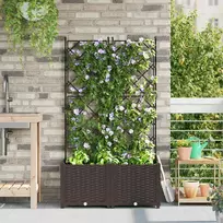 Sodo vazonas 2 vnt. Ruda 80 x 40 x 143 cm PP