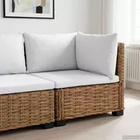 Kampinė Sofa su Pagalvėmis GENDT Natūralus pintas Natūrali