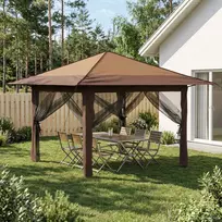 Paviljonas su 4 šoninėmis sienomis 3,3 x 3,3 m Bežinis ir Rudas