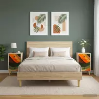 Šalia lovos spintelė BONN 2 vnt. Sonoma ąžuolas 36 x 33 x 60 cm