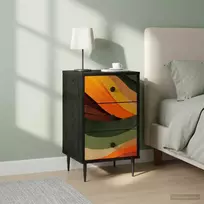 Šalia lovos spintelė BONN 2 vnt. Juodojo ąžuolo 36 x 33 x 61 cm