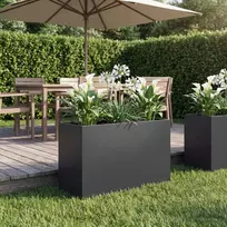 Sodo vazonas Juoda 80 x 30 x 50 cm Šaltai valcuotas plienas