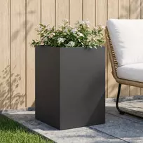Sodo vazonas Juoda 40 x 40 x 75 cm Šaltai valcuotas plienas