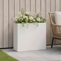 Sodo vazonas Balta 50 x 20 x 40 cm Šaltai valcuotas plienas