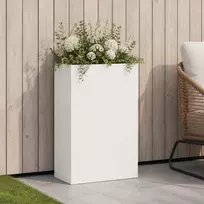 Sodo vazonas Balta 40 x 20 x 75 cm Šaltai valcuotas plienas