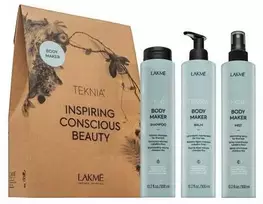 „Lakme Tkn“ kūno priežiūros priemonė mažmeninei pakuotei: šampūnas, 300 ml + balzamas, 300 ml + purškiklis, 300 ml