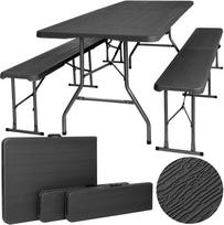 Lauko baldų komplektas Woodland maitinimo stalas + 2 suolai