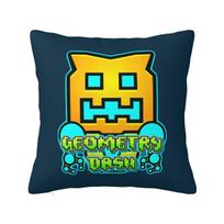 Vaizdo žaidimo Geometry Dash kvadratinė pagalvės užvalkalas Pagalvės užvalkalas Pagalvės dėklas Mesti pagalvės užvalkalas Namams Miegamajam Automobiliui 12x12Inch