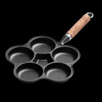 6-Hole Uncoated Carbon Steel Egg & Burger Pan