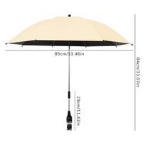 Kids Stroller Parasol Foldable Trolley Shading Umbrella With Clamp Portable Travel Supplies Pushchair Attachment For Outdoor