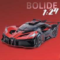 1:24 Bugatti Bolide Alloy Sport Car Model Diecast Sound And Light Pull Back  Toy Collecting Hobbies Children's Birthday Toy Gift raudona