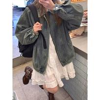 Retro Washed Distressed Denim Jacket - Women's 2025 Spring/Autumn Collection 2XL